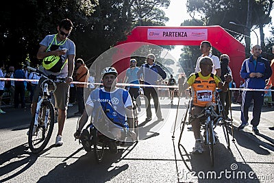 Hunger Run (Rome) - World Food Program - Disabled starting line Editorial Stock Photo